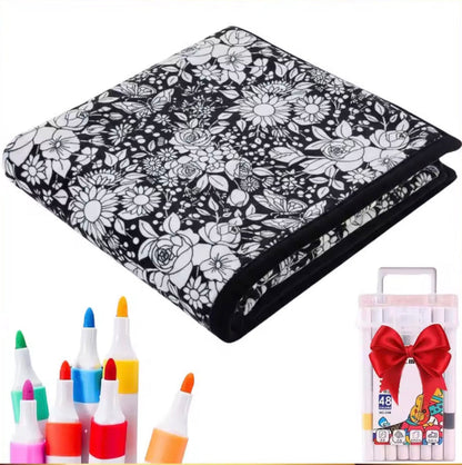 Flower Magic Coloring Blanket